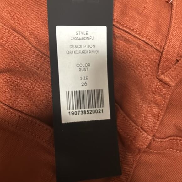 Veronica Beard Carly Raw Hem Kick-Flare Jean Rust 26 - Picture 11 of 11